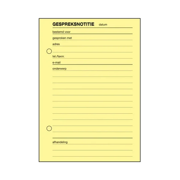 Expres Gespreksnotitieblok, formaat: A6 staand, 100 vel