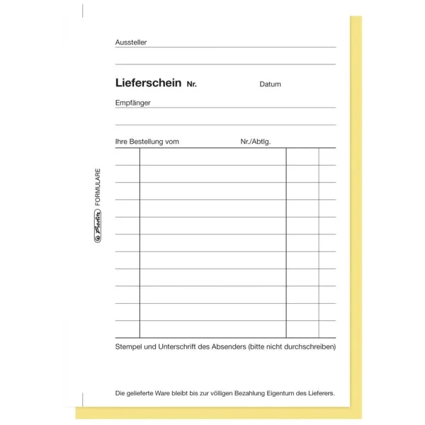 herlitz Formularbuch „Lieferschein 202“, A6, 2 x 40 Blatt